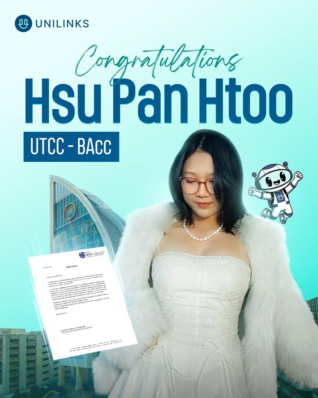 Hsu Pan Htoo — စာရင်းသွင်းပြီး at UTCC — University of the Thai Chamber of Commerce, Bachelor of Accountancy (BAcc)